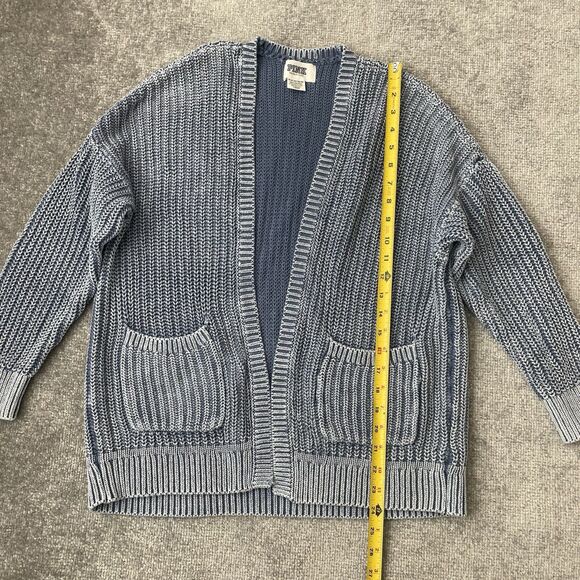 Victoria's Secret Sweater Womens XS Blue Cardigan Casual Knit VS Pink Pockets - Picture 5 of 6